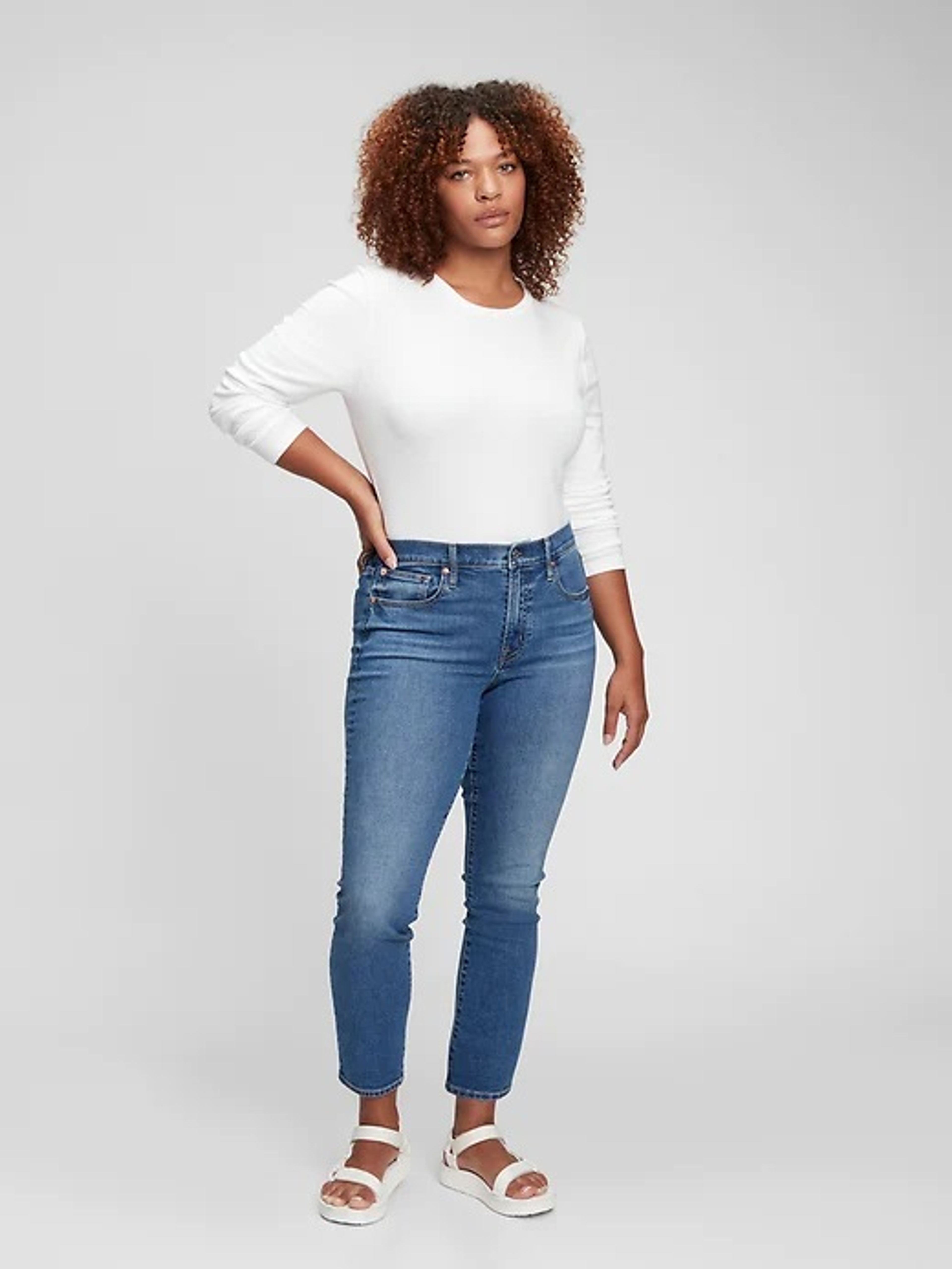 Jeansy true skinny mid rise