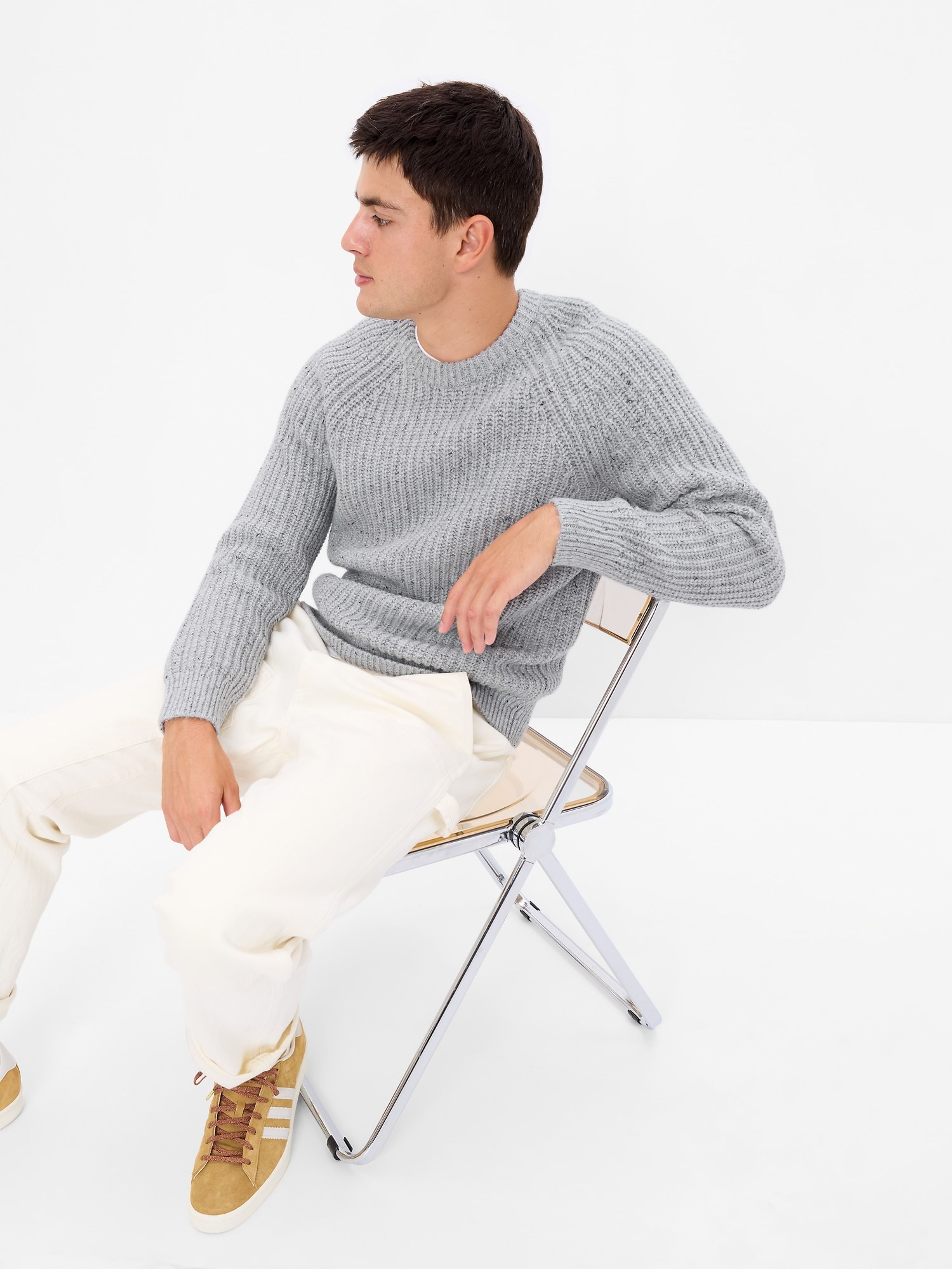 Sweter z żebrowanym wzorem