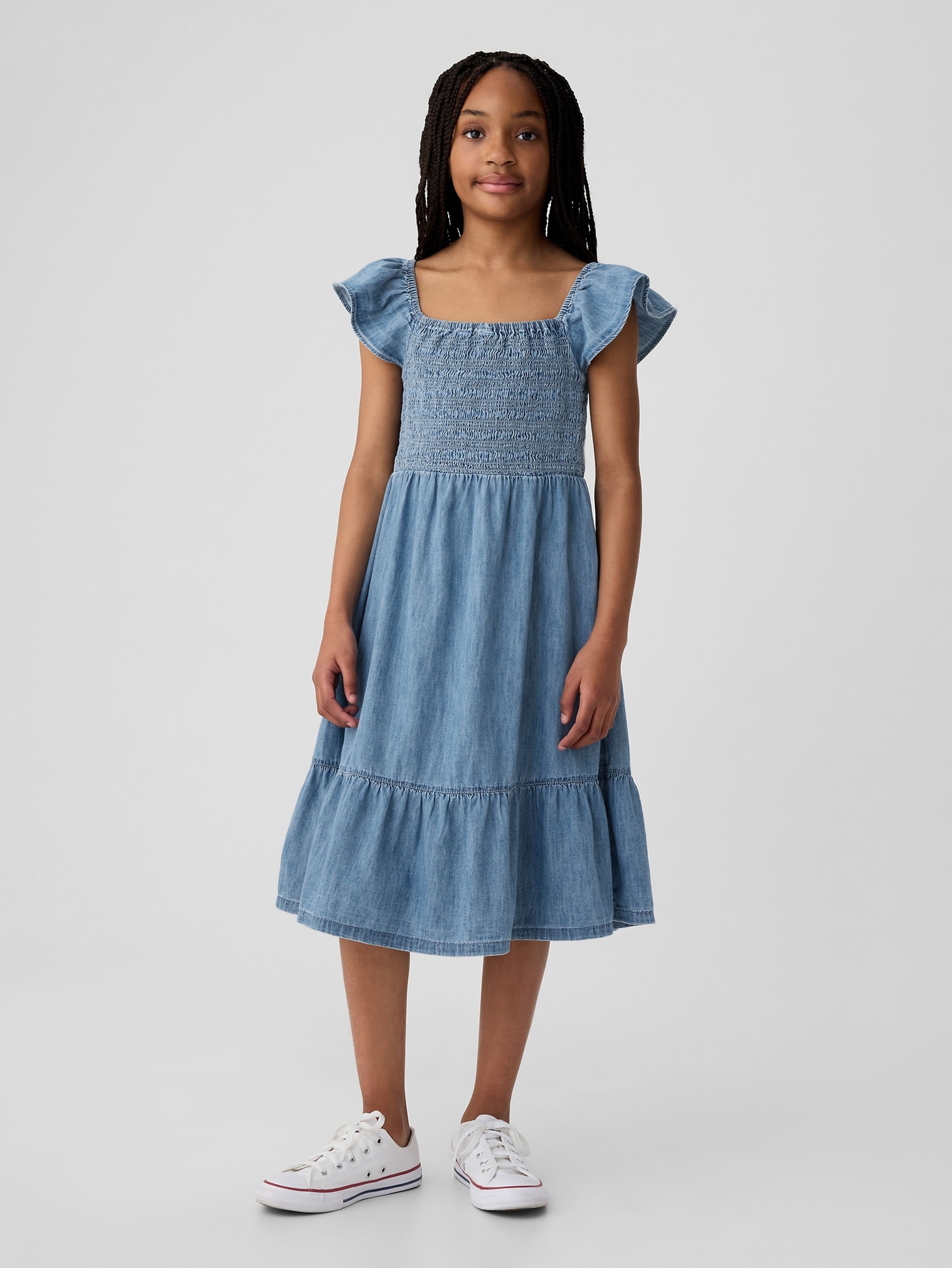 Dżinsowa sukienka midi dla dzieci