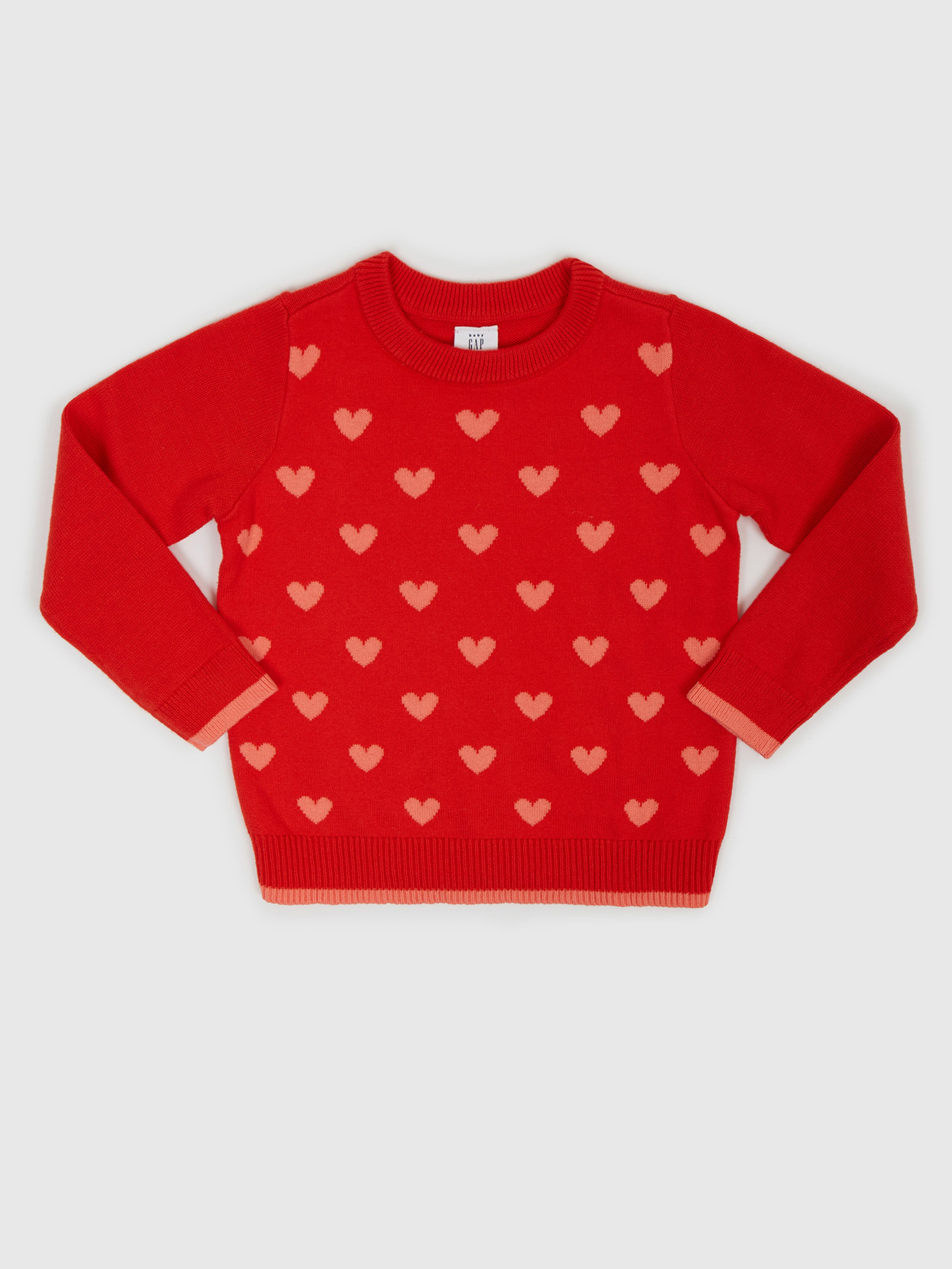 Detský sveter vzor srdca