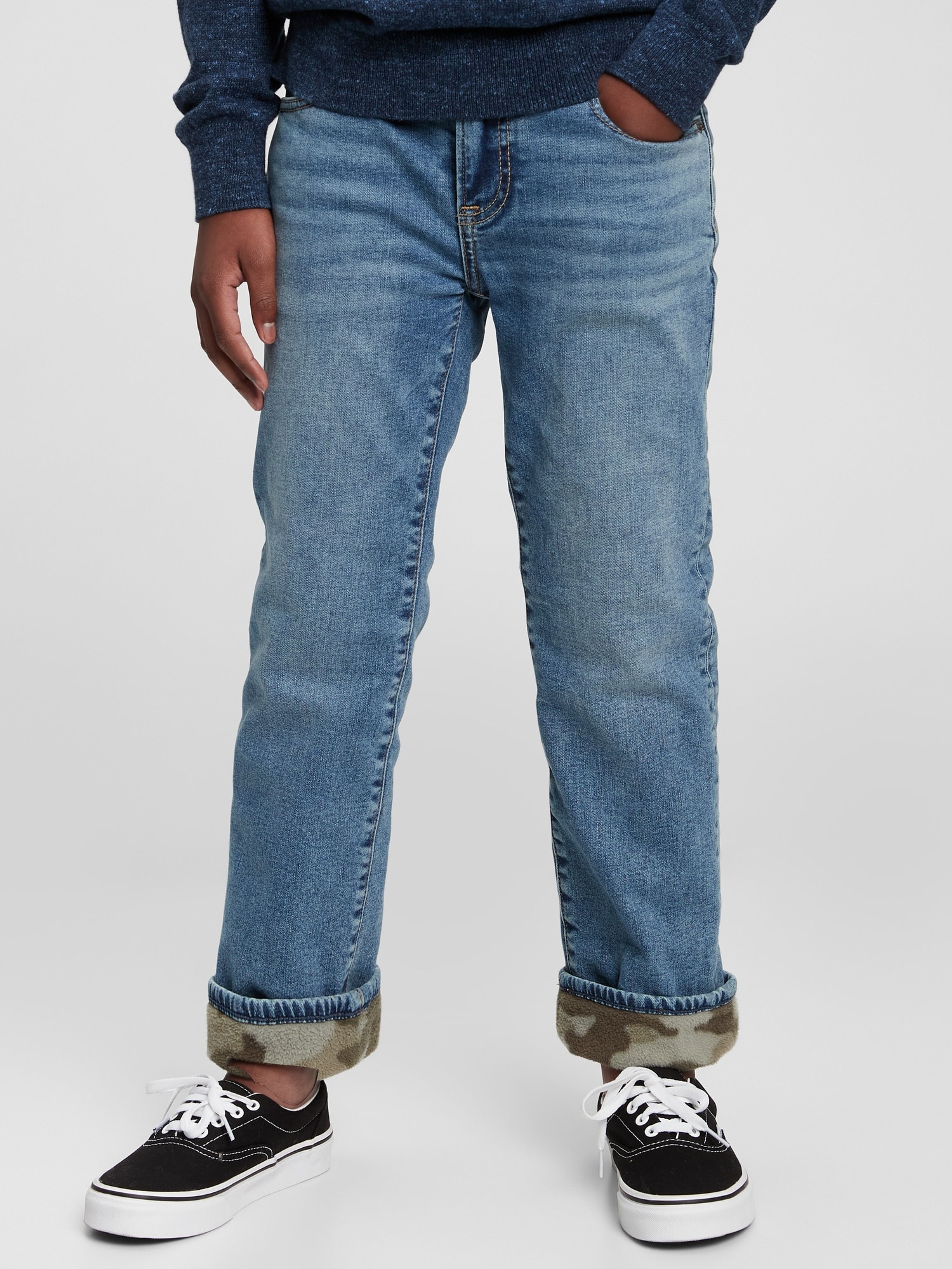 Detské zateplené džínsy straight