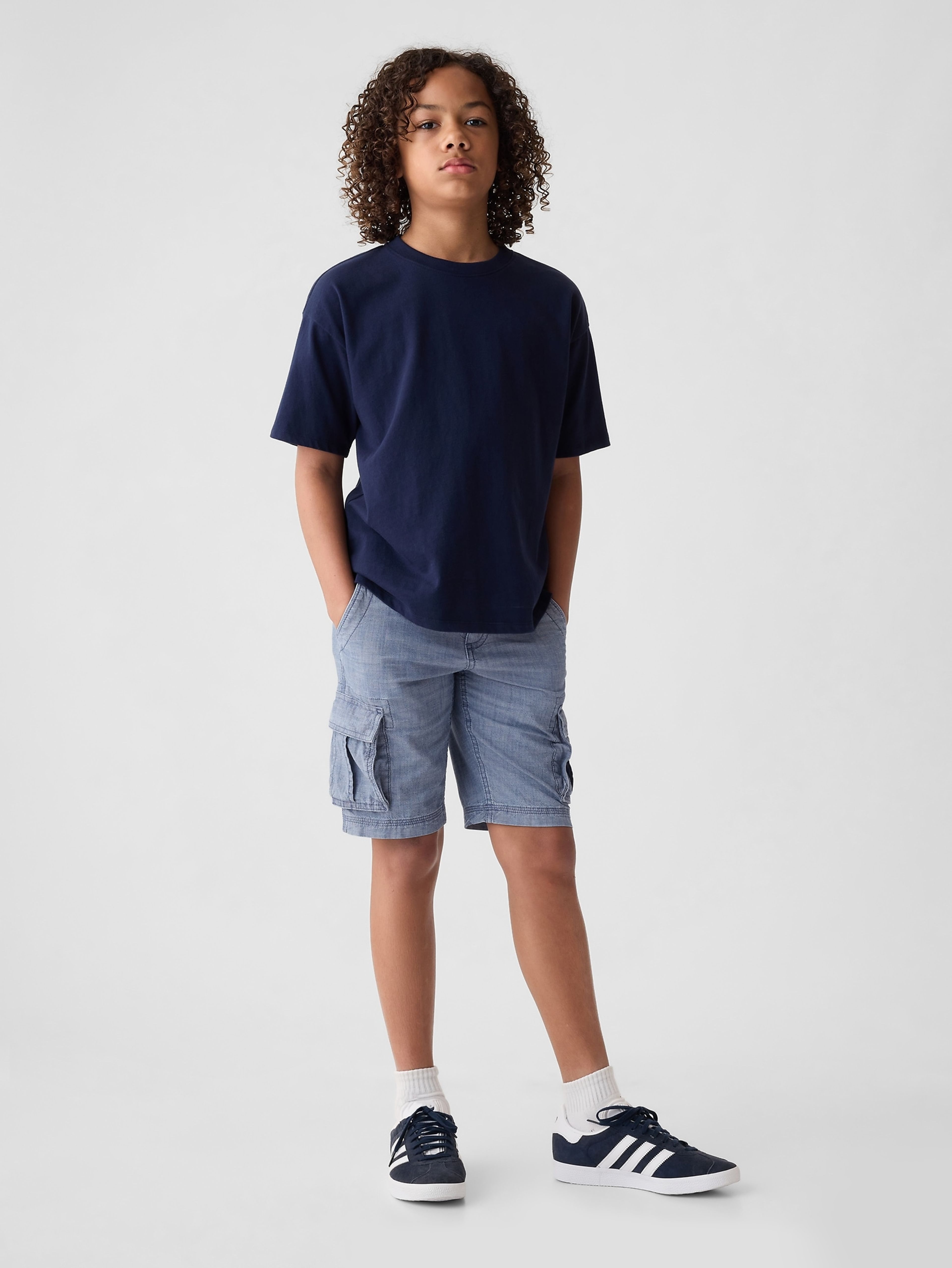 Kinder-Cargo-Shorts aus Denim