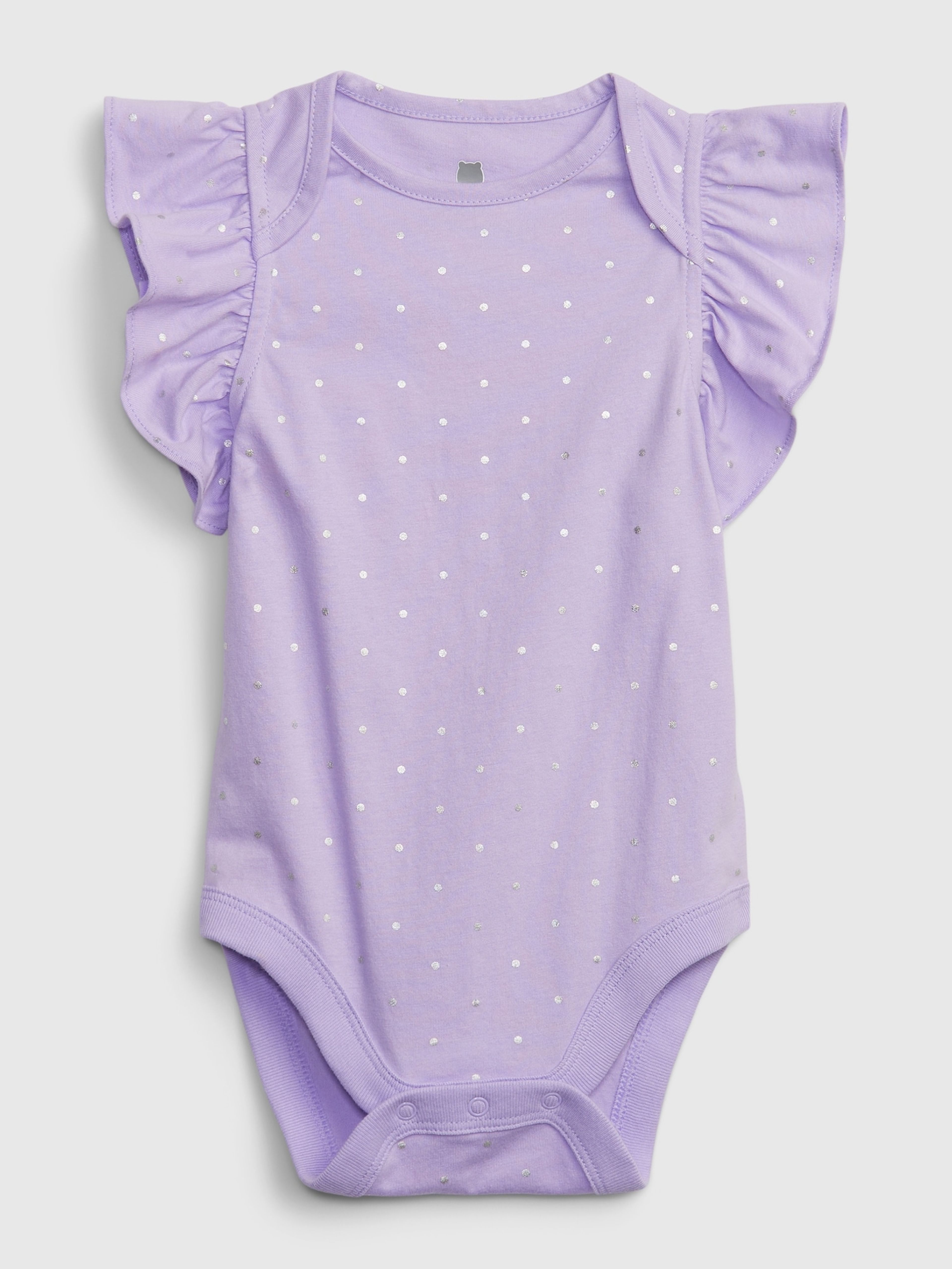 Baby bodkované body s volánmi