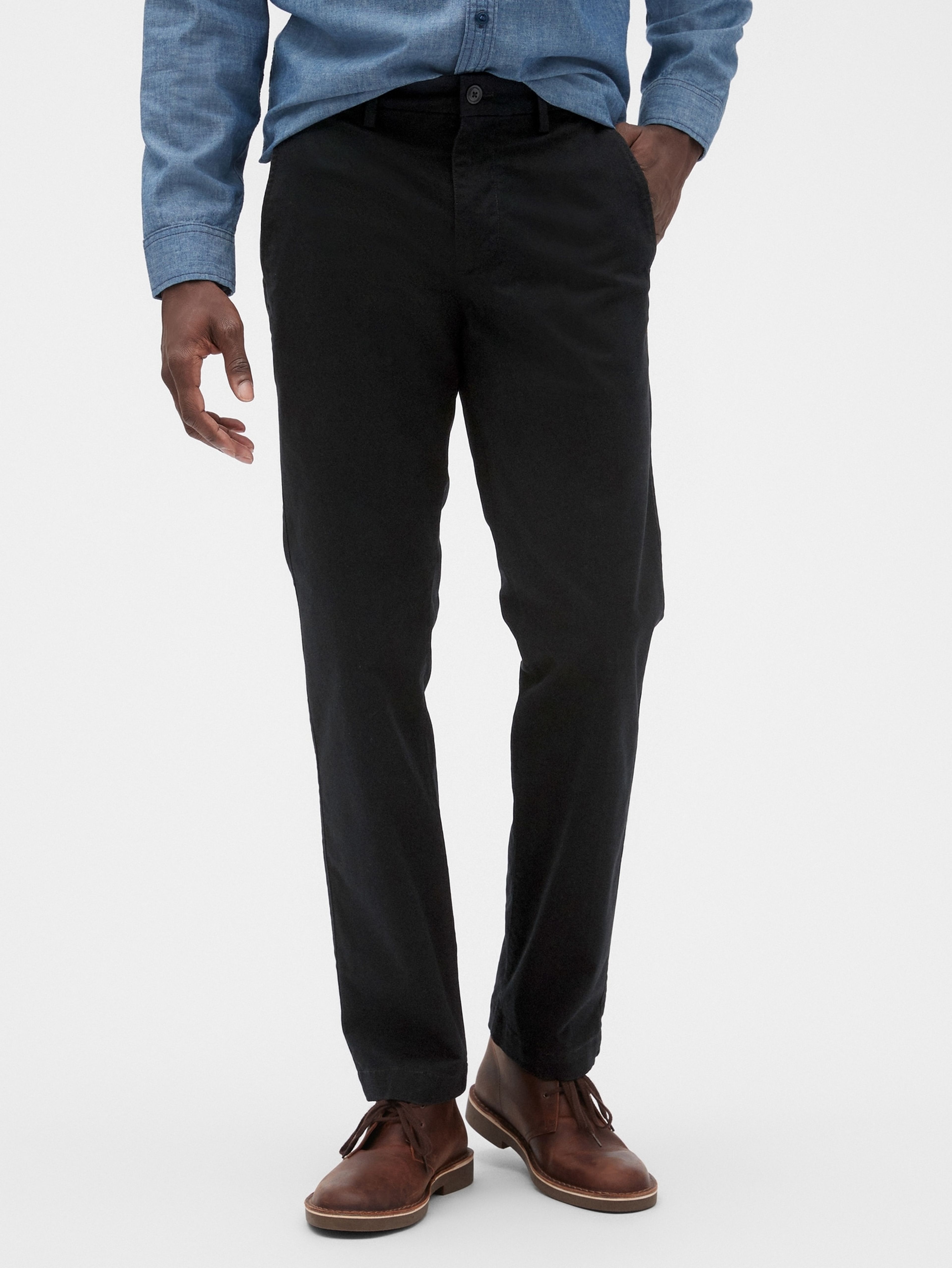 Kalhoty essential khaki straight fit GapFlex