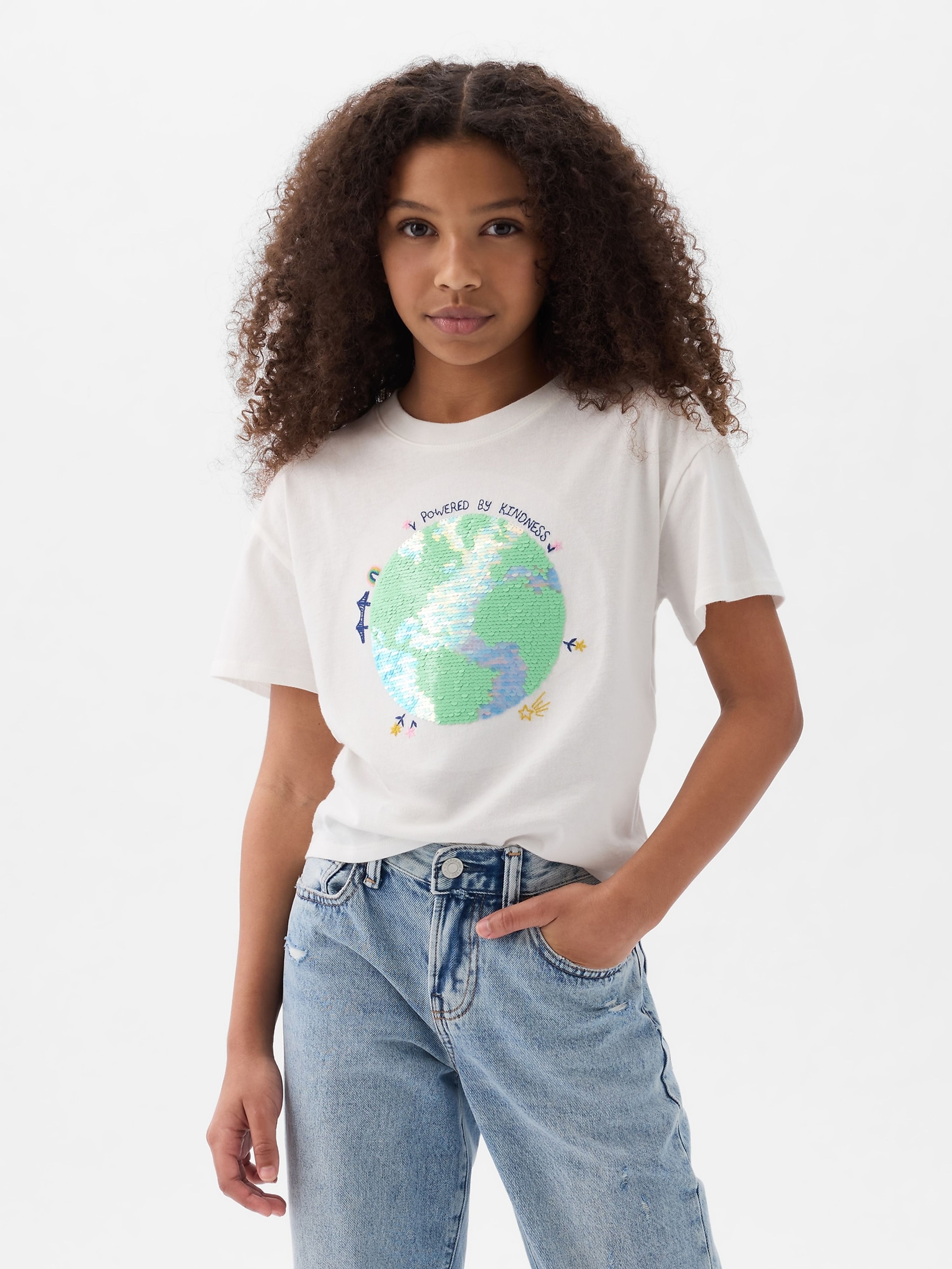 Kinder-T-Shirt mit Pailletten