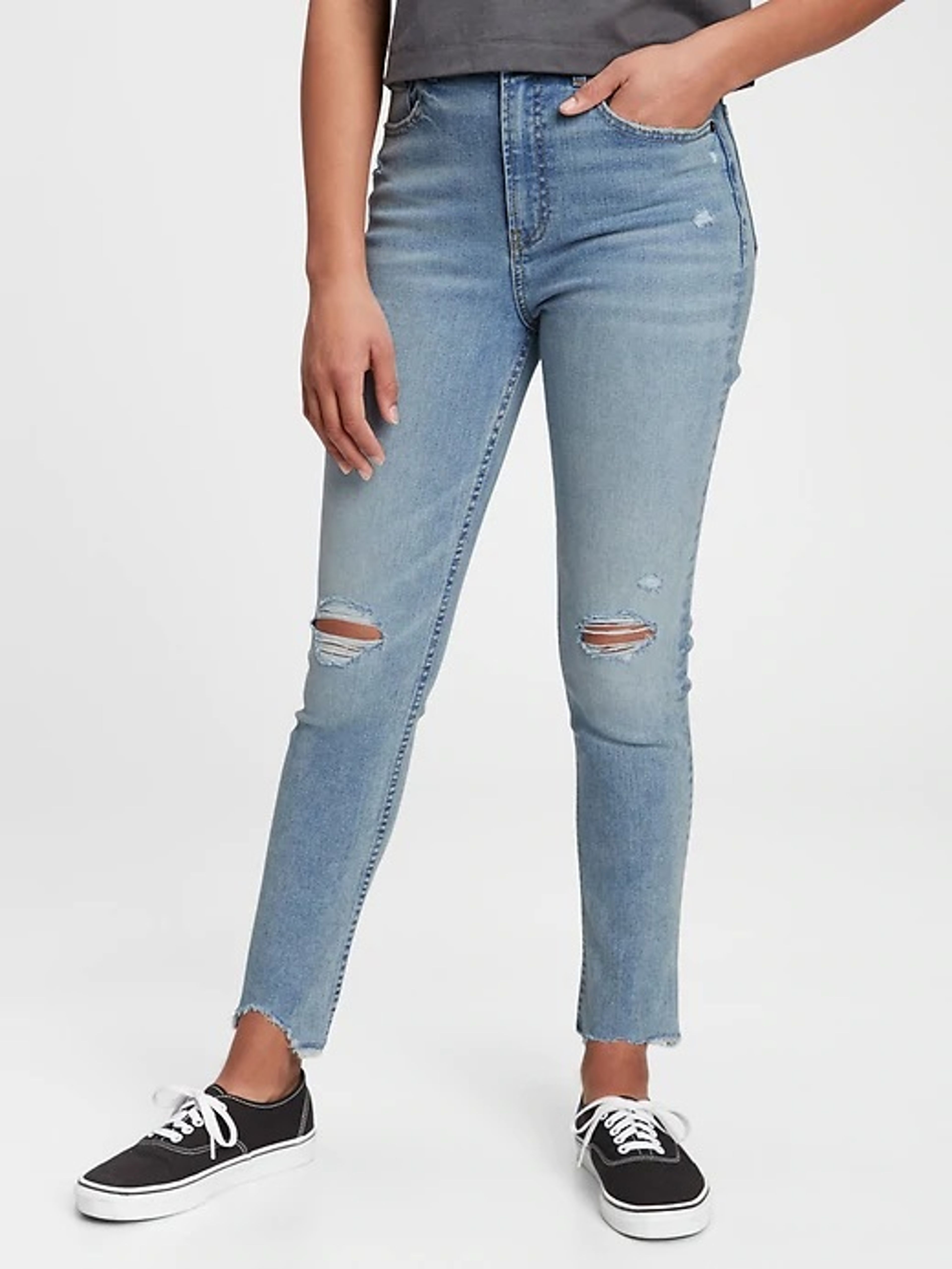 Teen jeansy sky high rise skinny ankle