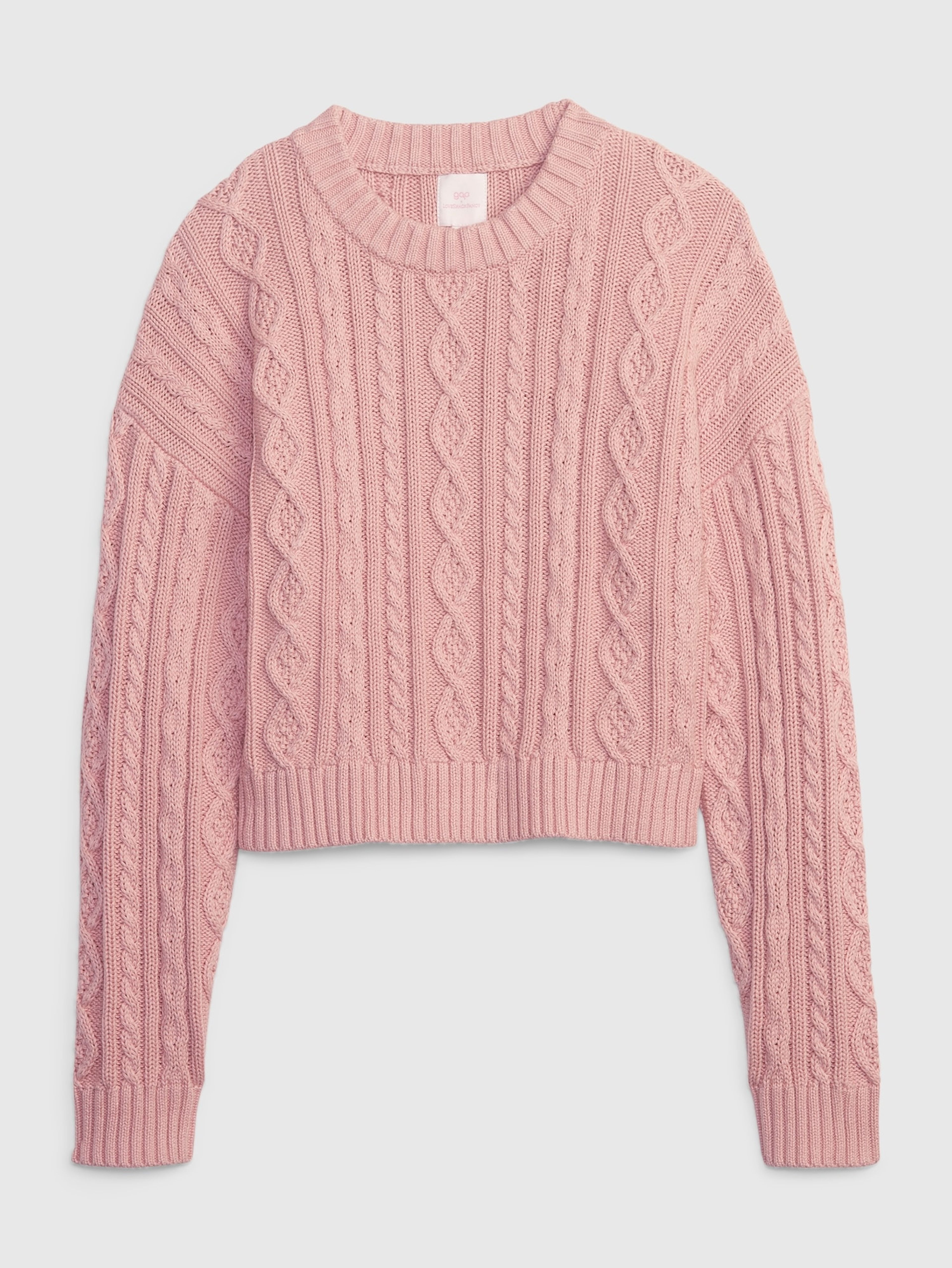 Dziewczęcy sweter typu crop-top GAP × LoveShackFancy