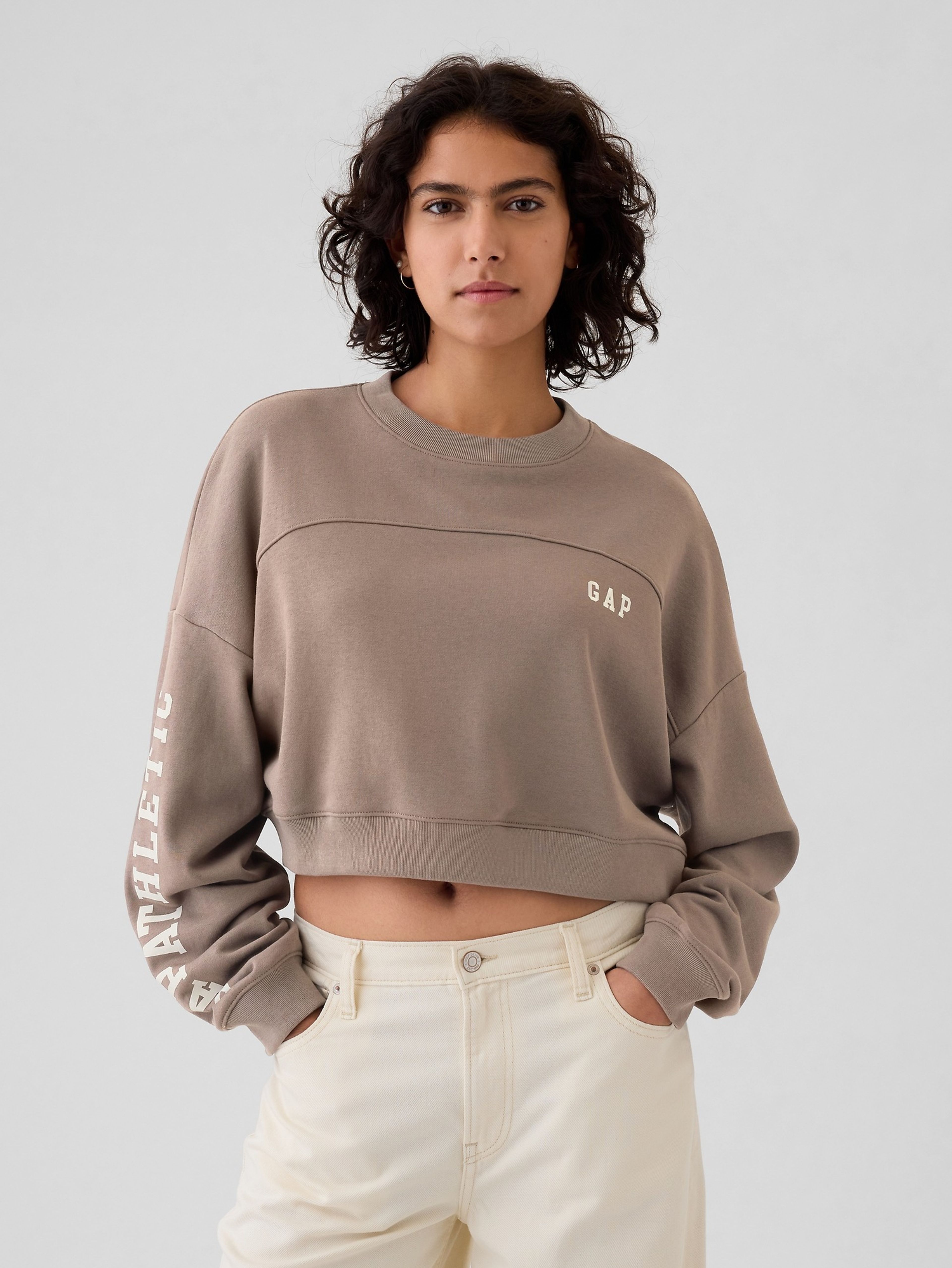 Cropped Sweatshirt mit Logo