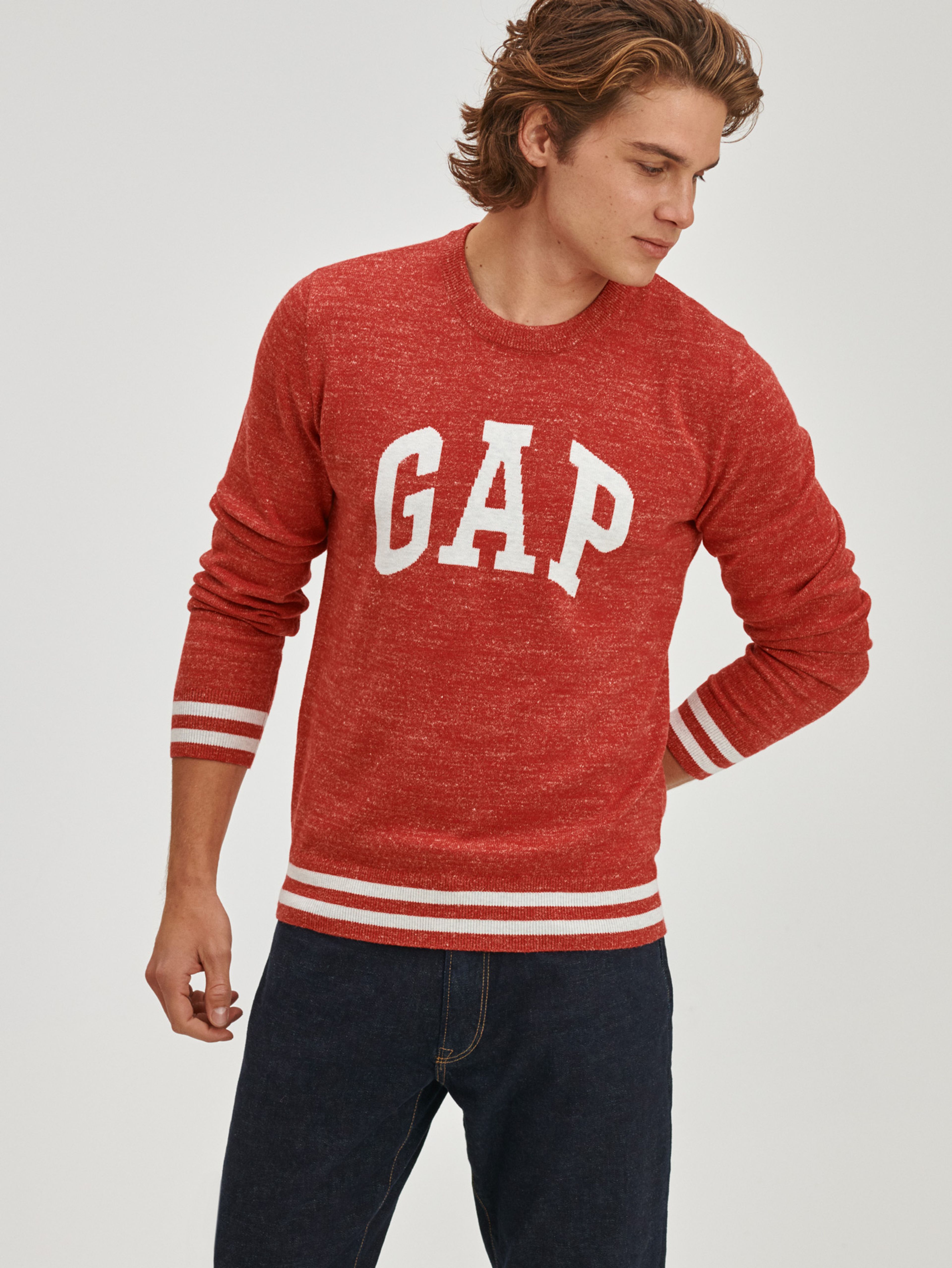 Melierter Pullover mit GAP Logo