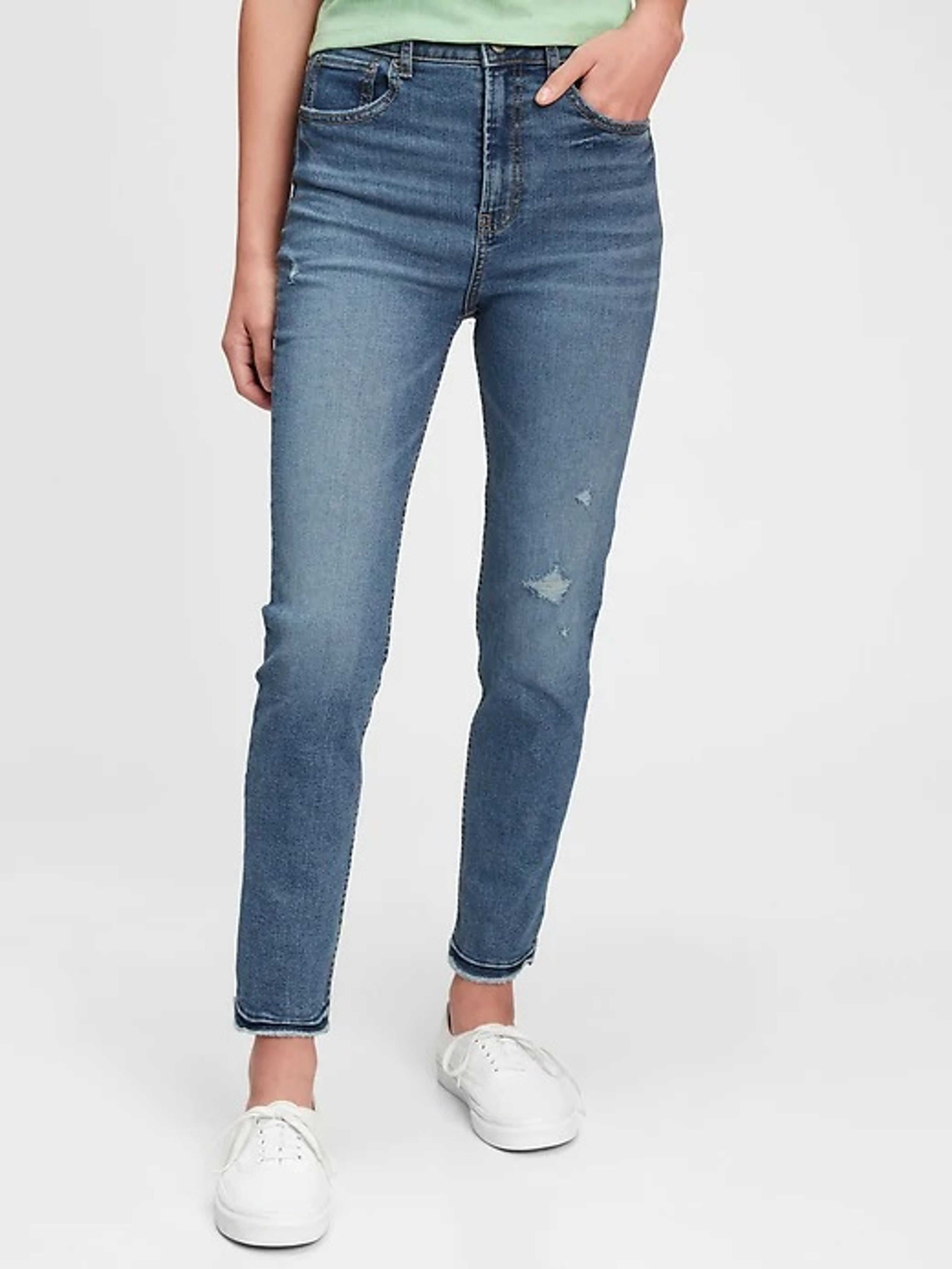 Teen jeansy high rise skinny stretch