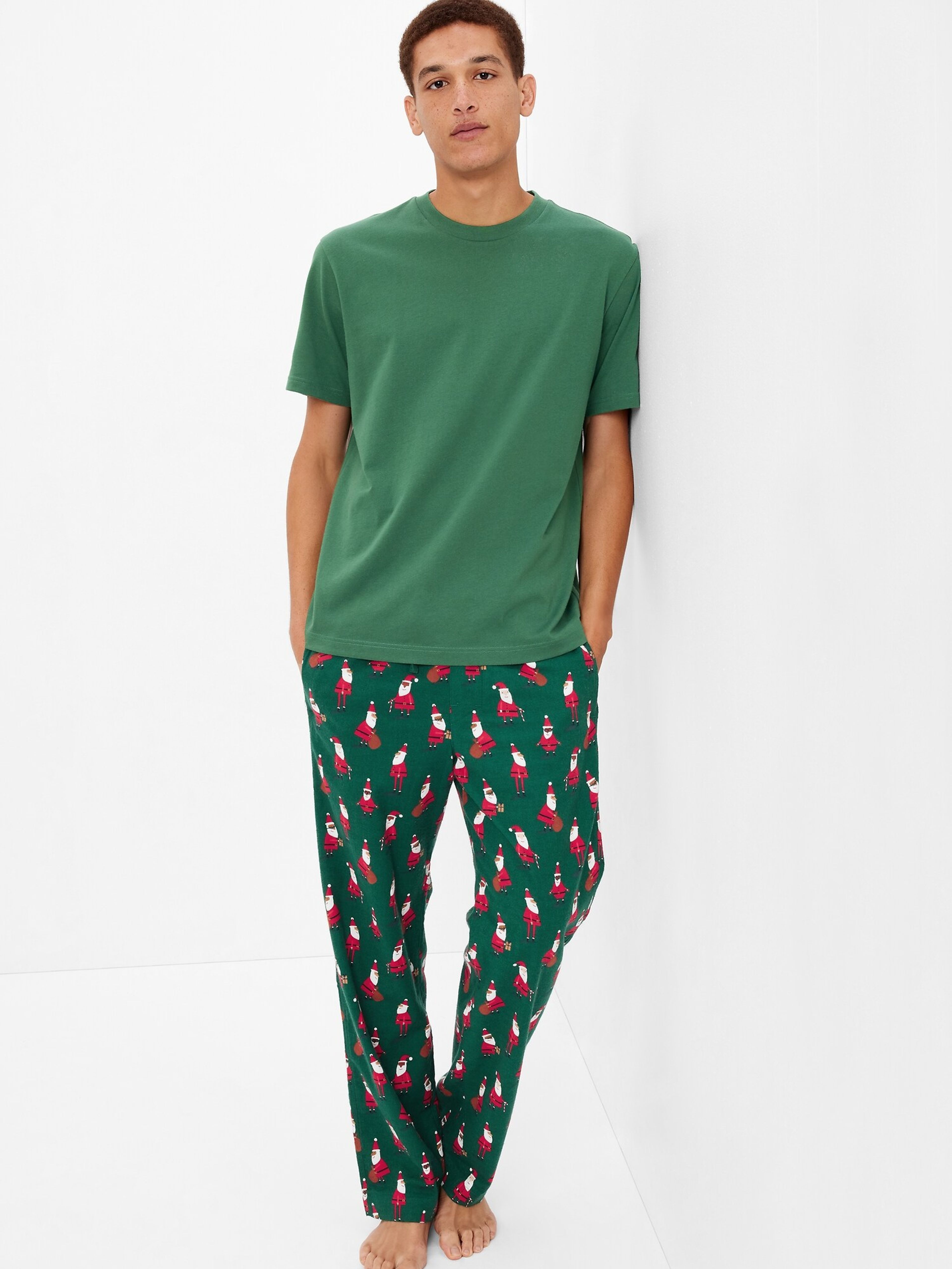 Piżamowe flanelowe spodnie Santa