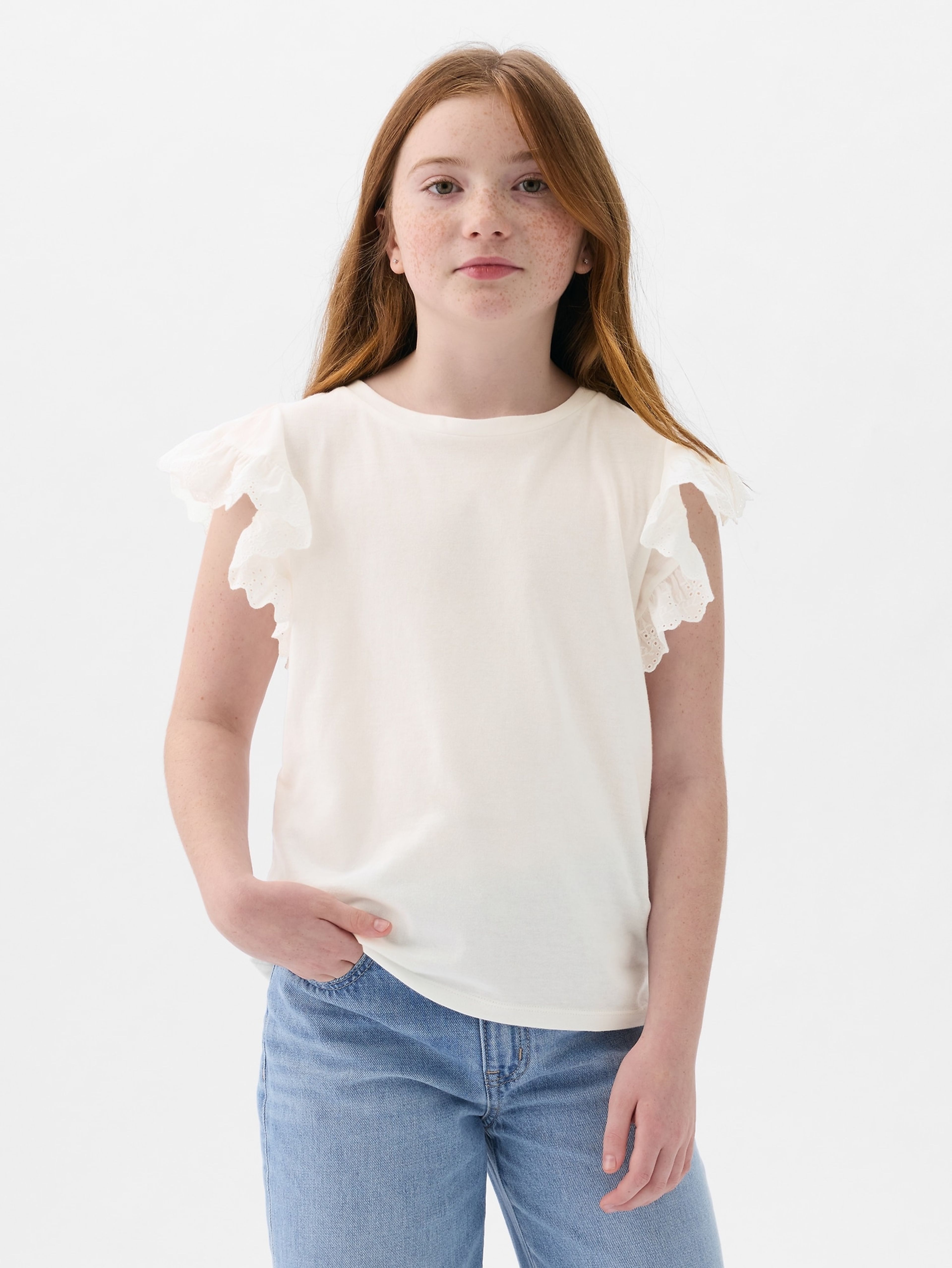 Kinder-T-Shirt mit Rüschen