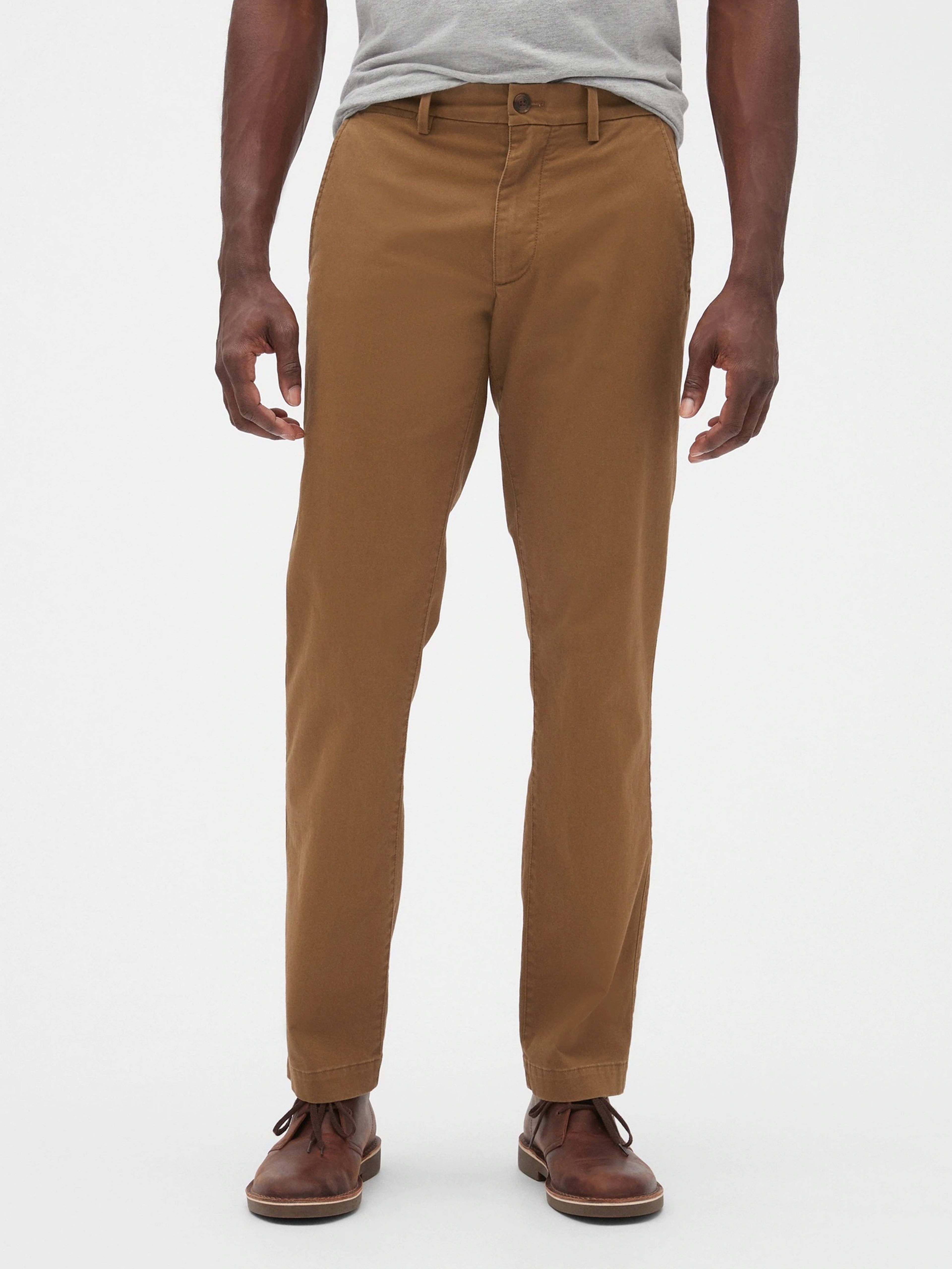 Spodnie essential khaki straight fit GapFlex