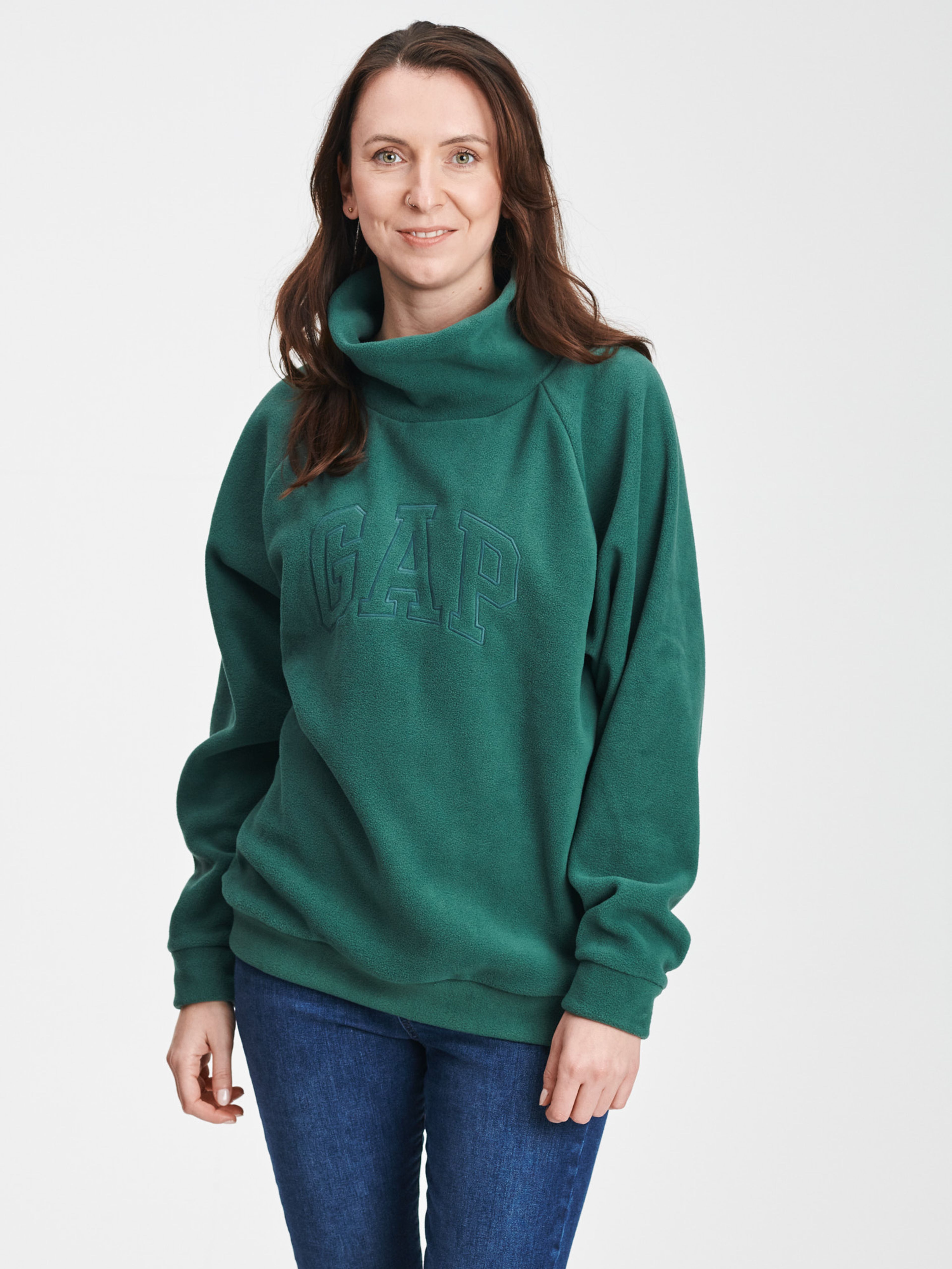 Fleece-Sweatshirt mit Logo