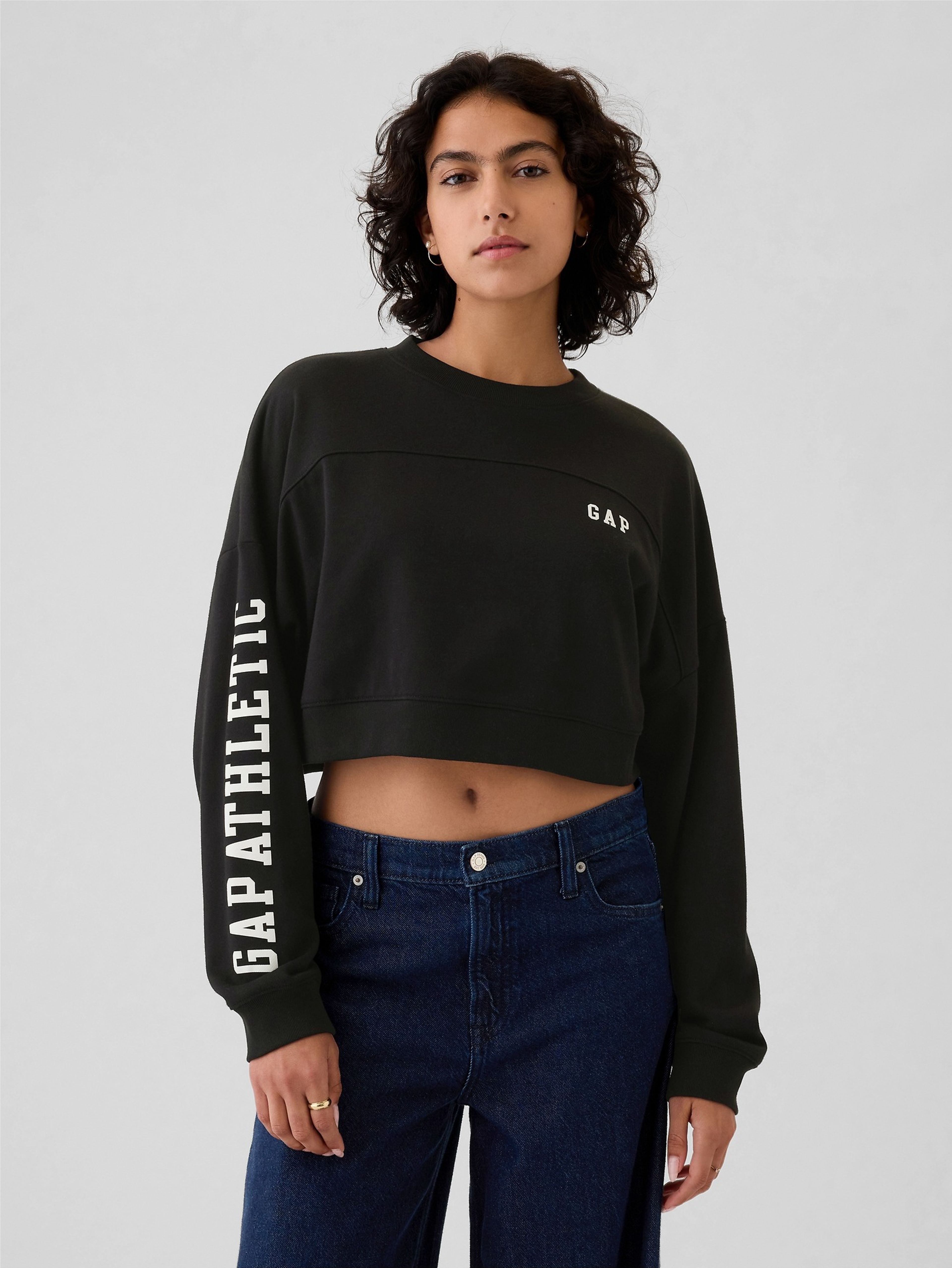 Cropped Sweatshirt mit Logo