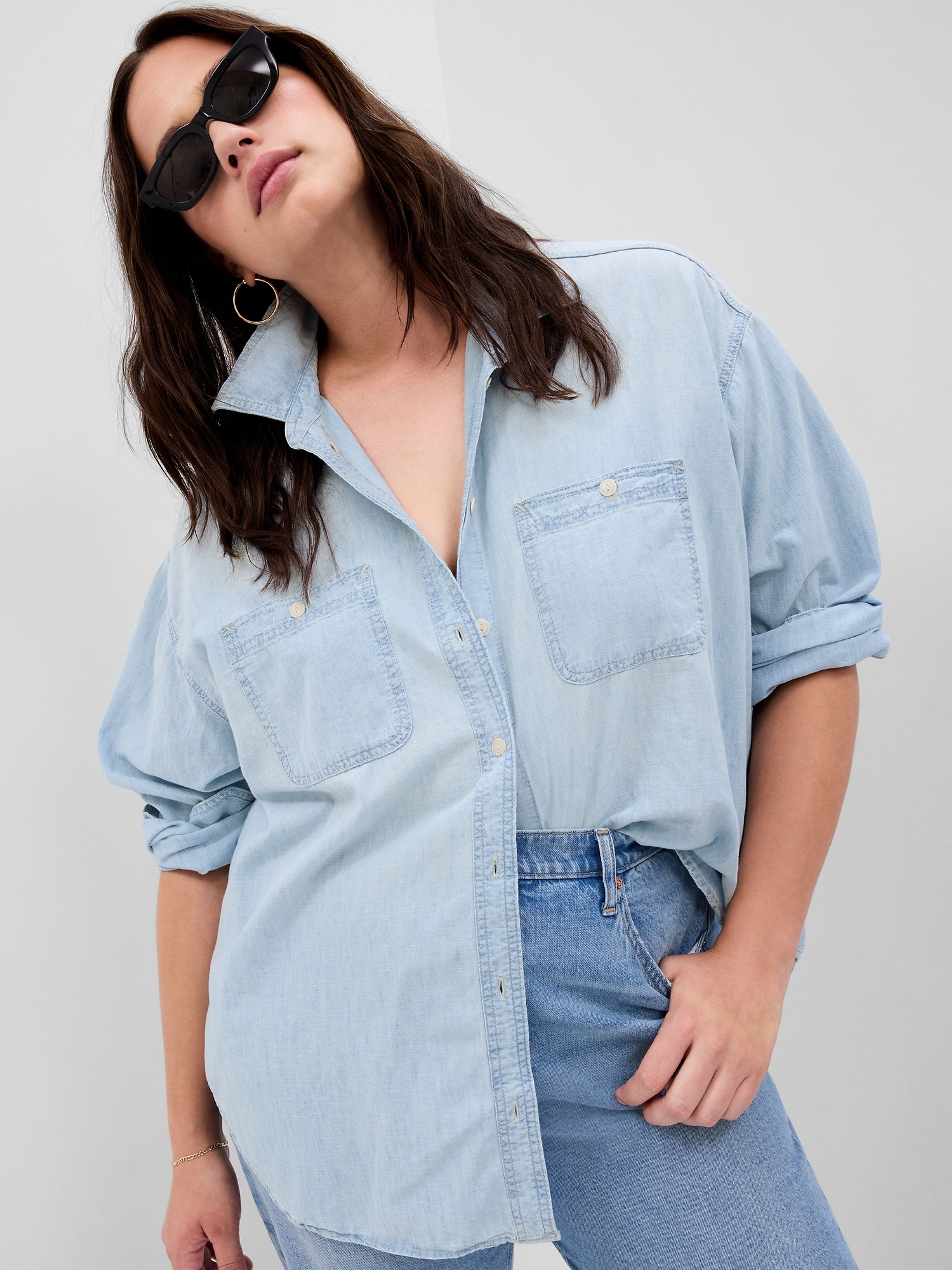 Denim-Hemd oversize