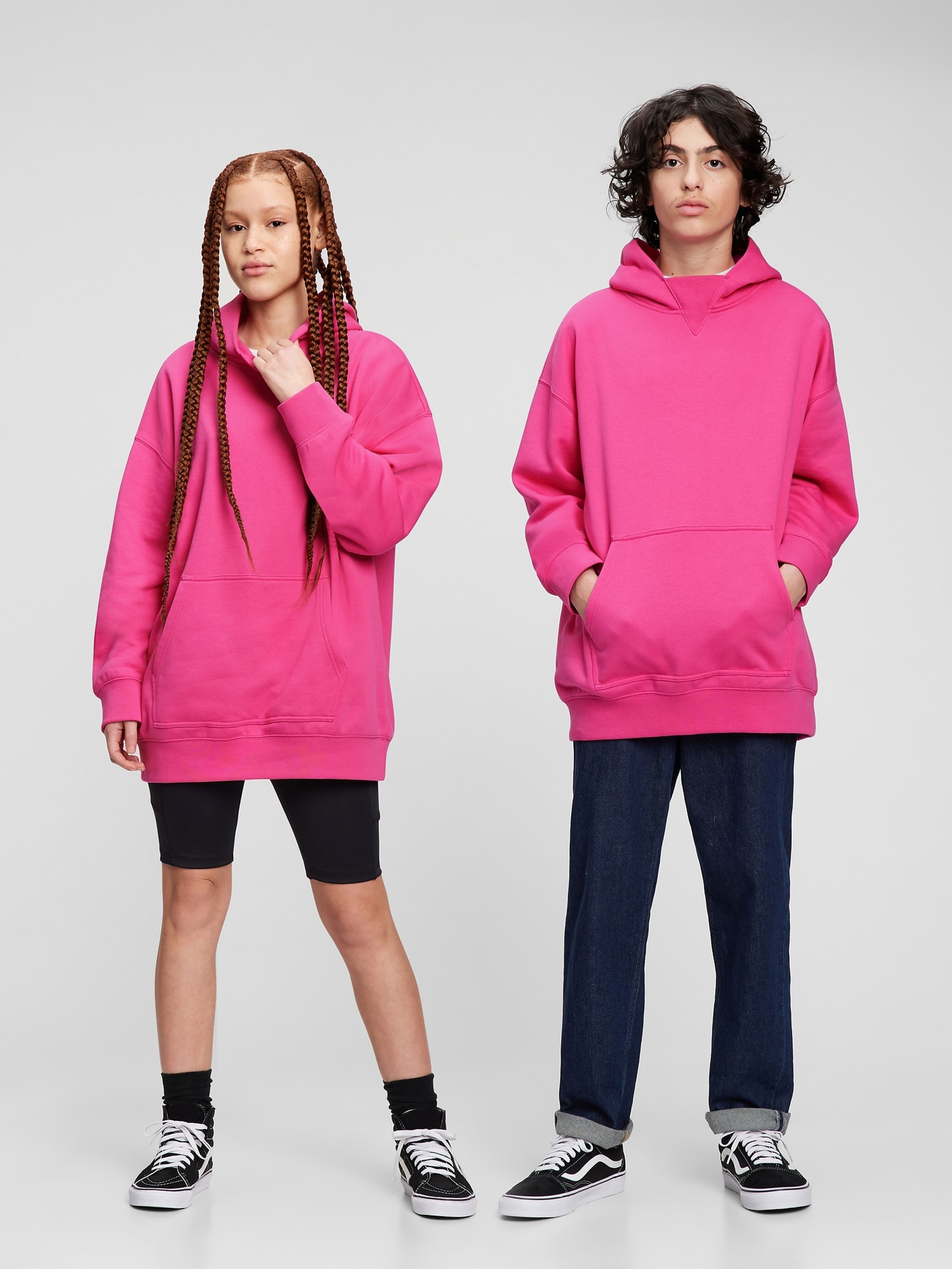 Teen-Sweatshirt mit Kapuze oversize Unisex