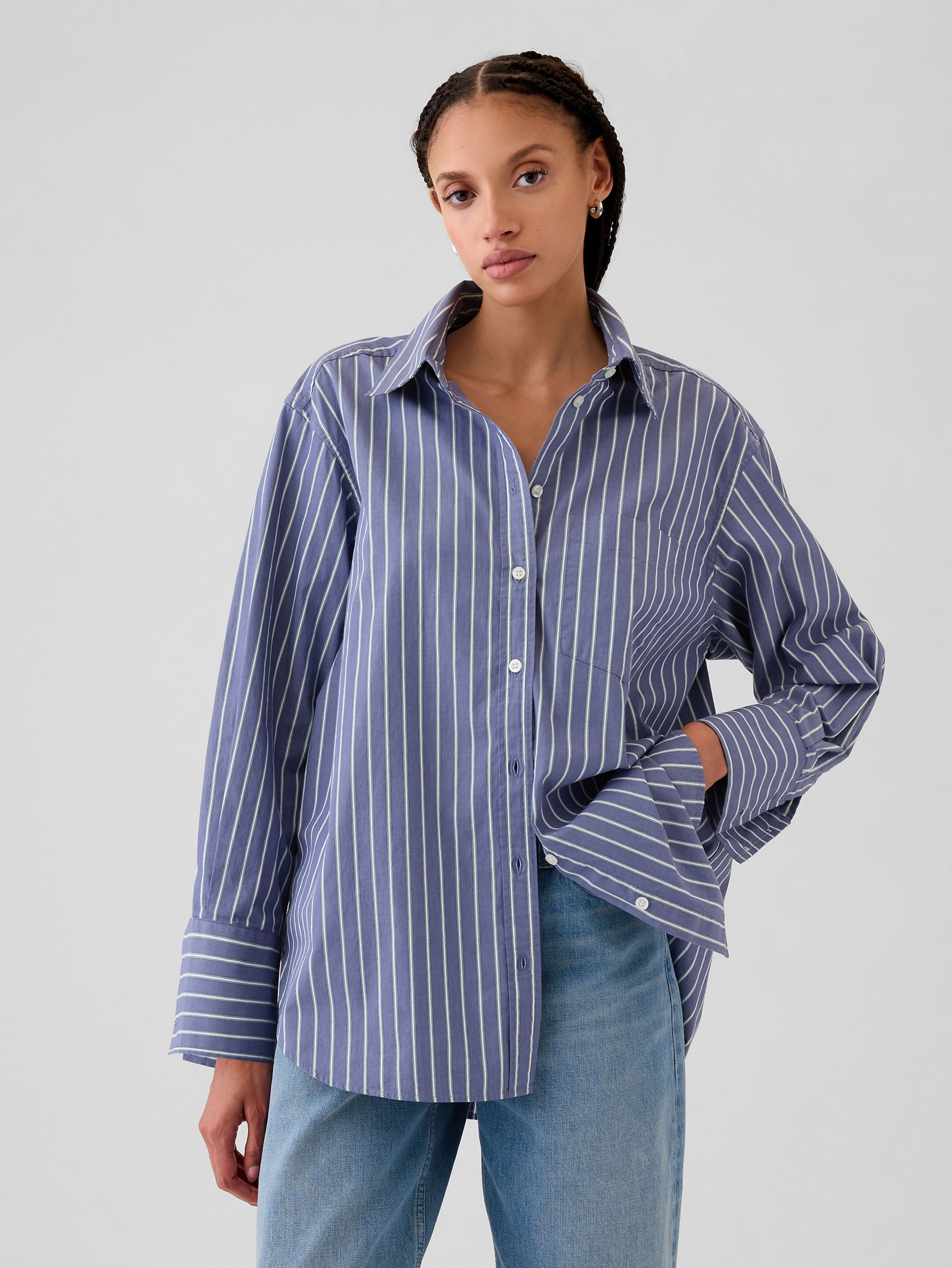 Popelinowa oversize'owa koszula Big Shirt