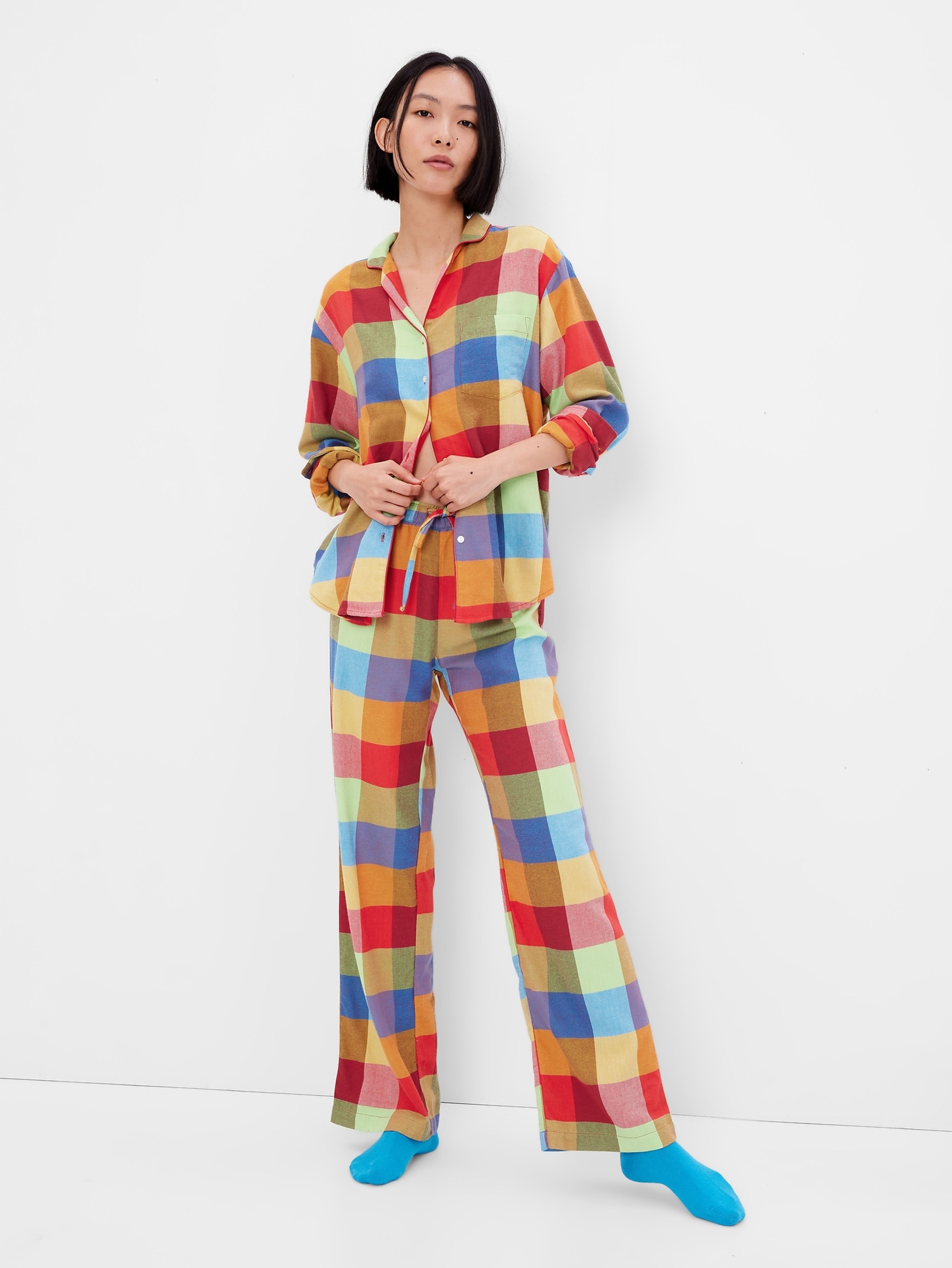 Kostkované flanelové pyžamo