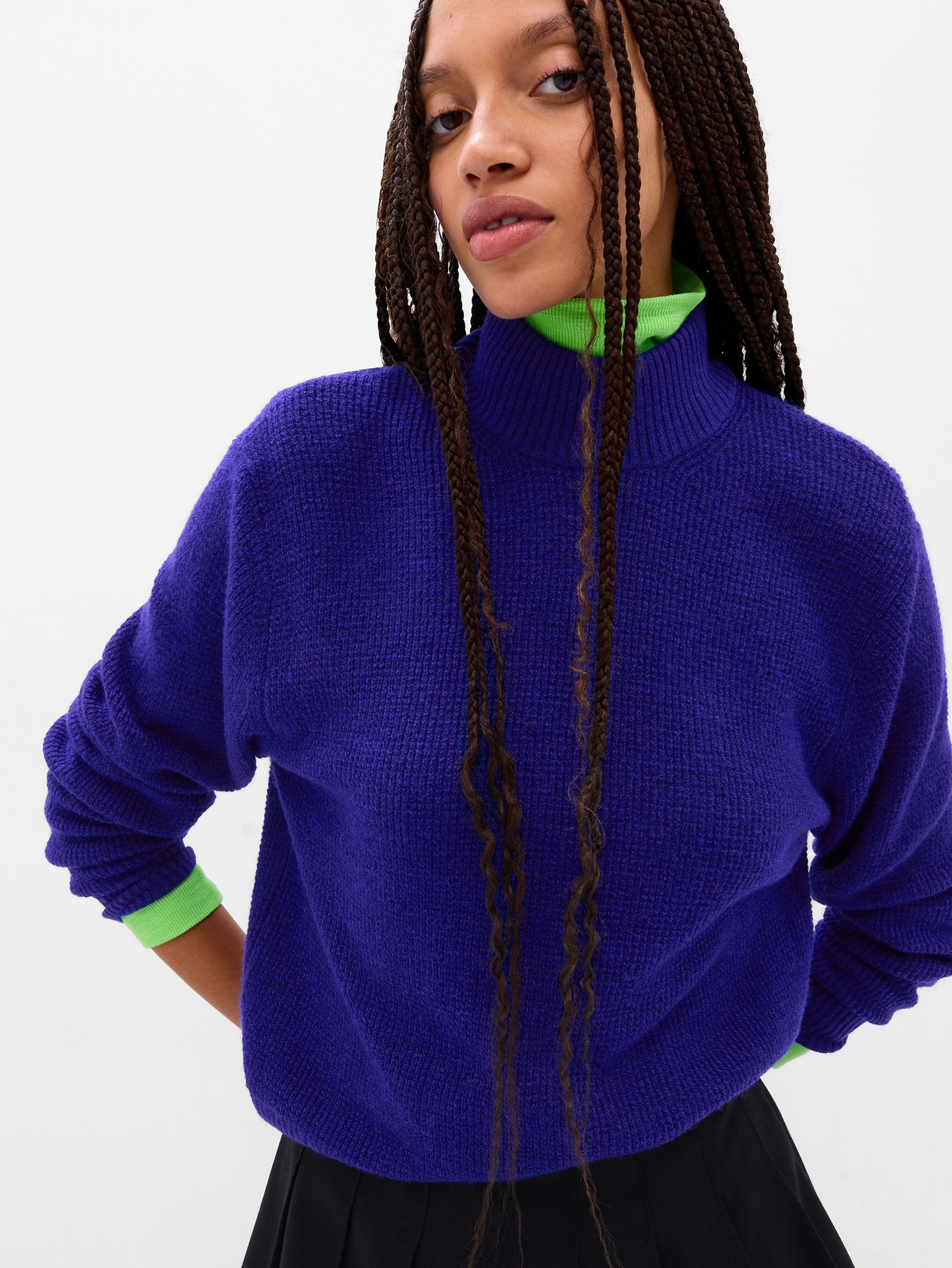Pletený sveter s prímesou vlny