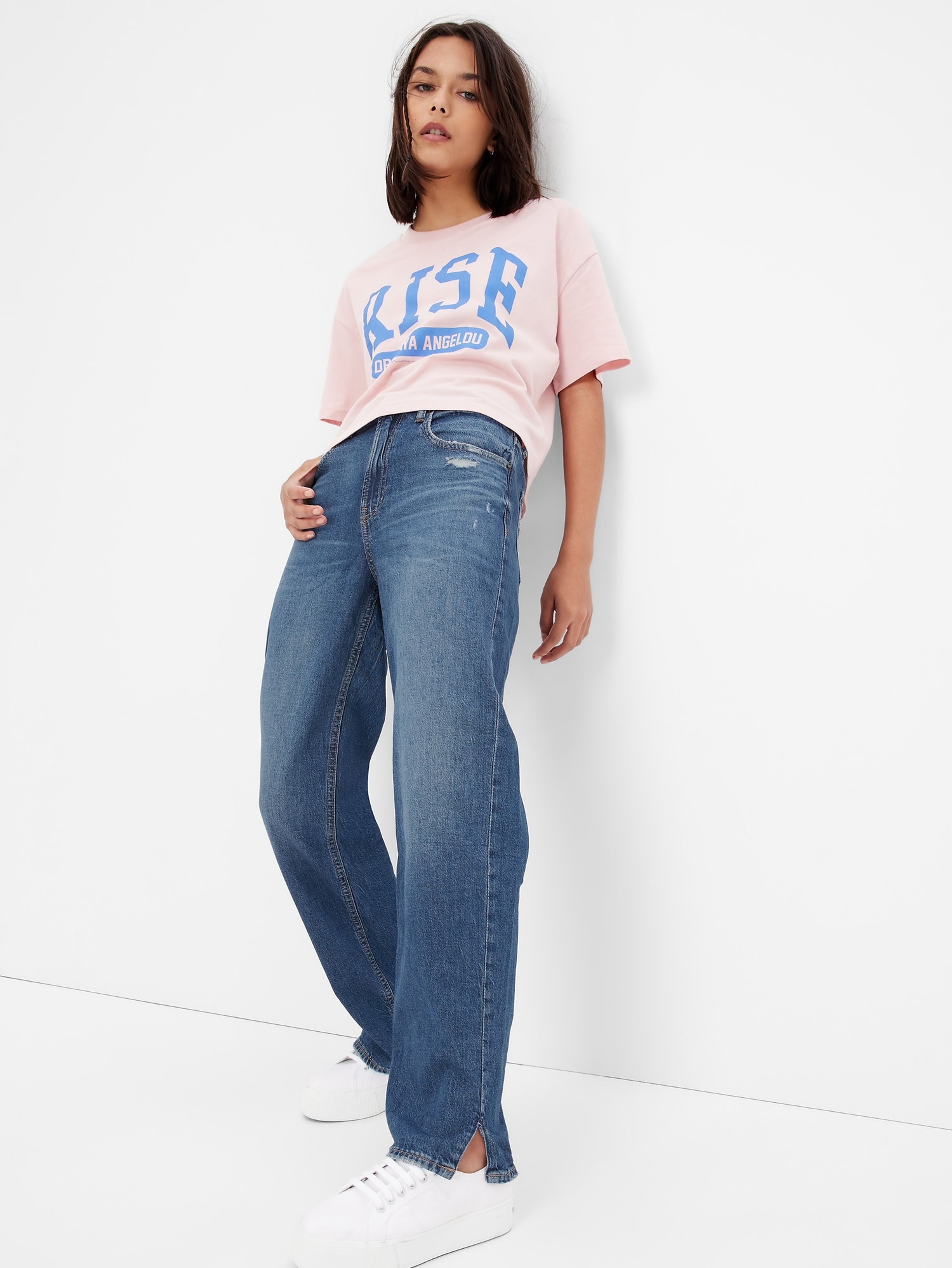Teen jeansy '90s loose organic cotton
